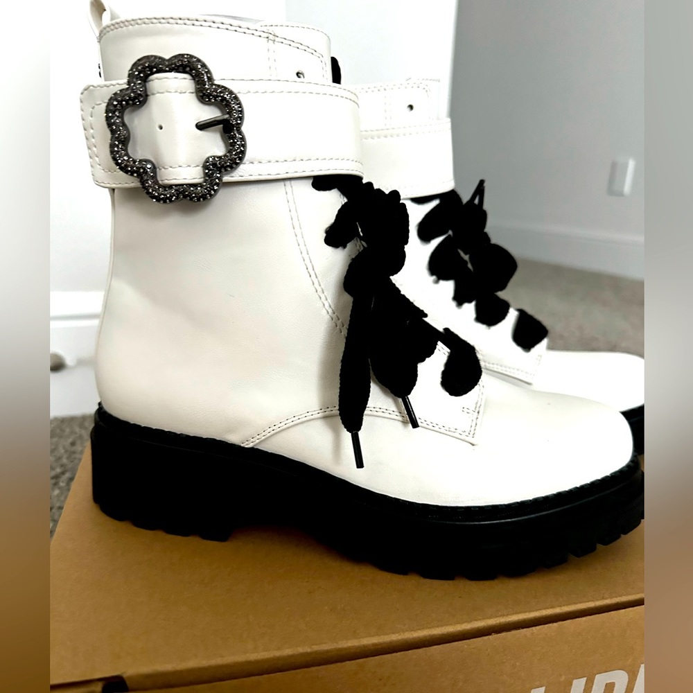 Sam & Libby White Combat Boots